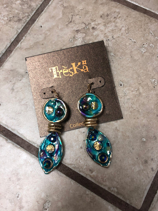 Treska handpainted earrings on wire