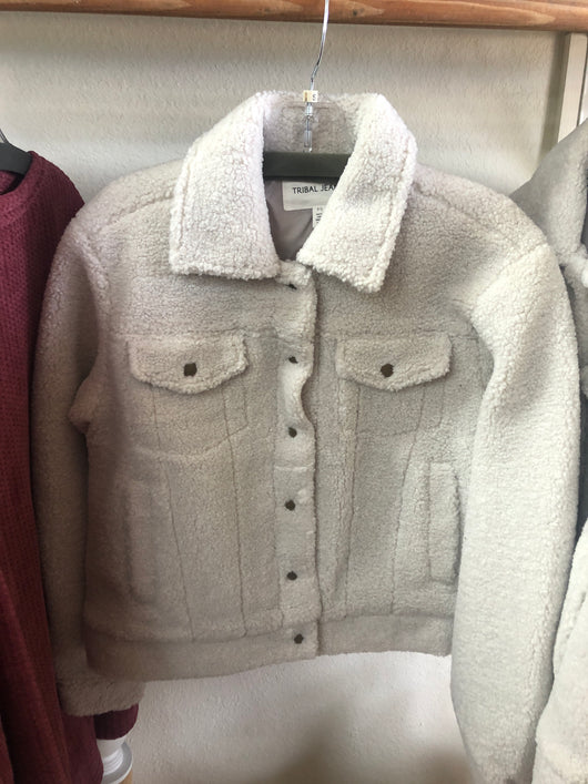 Tribal faux Sherpa jacket