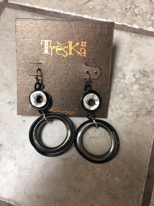 Treska wrapped rings drop earrings