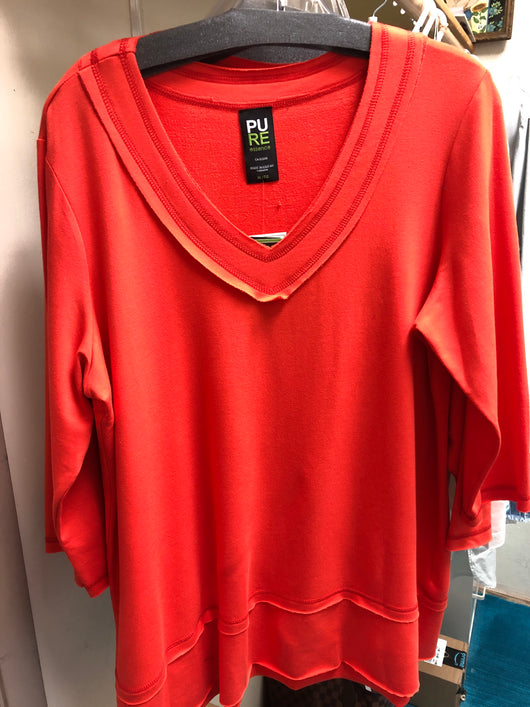 Pure tangerine vneck