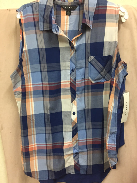 Tribal Shirt Plaid Pacific Blue