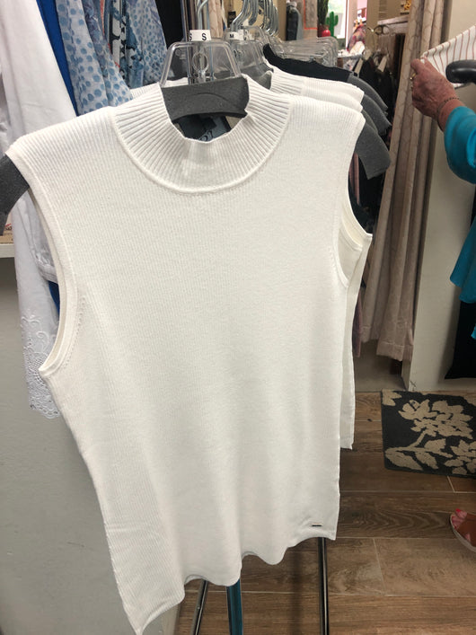 Fdj sleeveless mock white