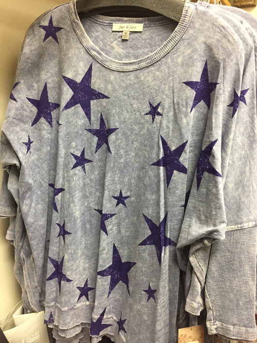 Jess&Jane Top Blue Stars