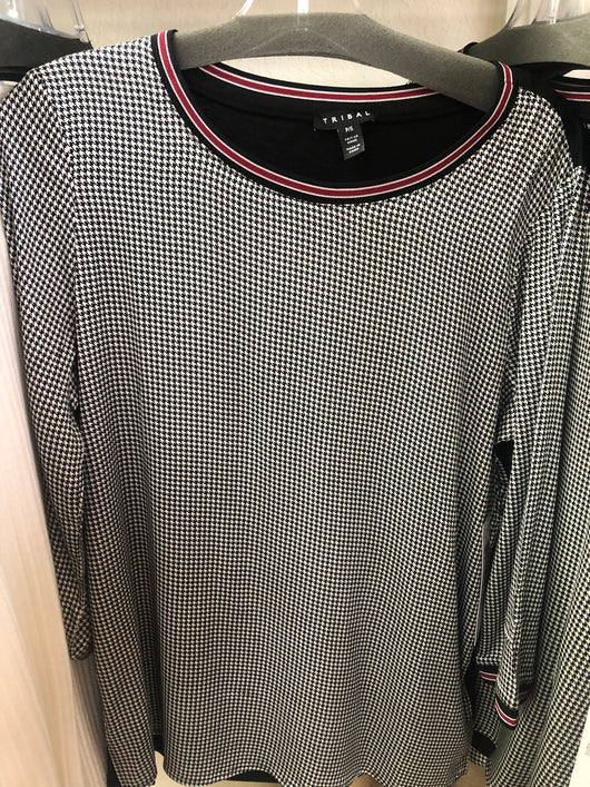 Tribal houndstooth top