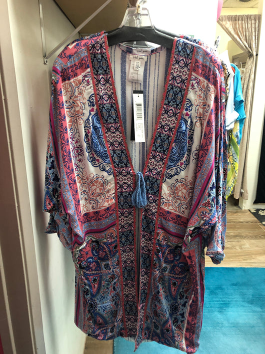 Tribal, blue pink duster