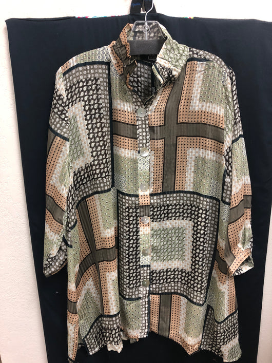 Lior tunic green brown